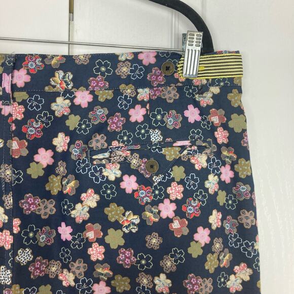 NWOT DESCENDENT OF THIEVES Pants Men 36 Floral BoxerFit Navy Pink”Don’t Tell Mom - Picture 6 of 11